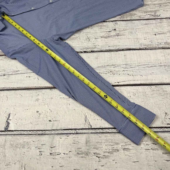 Mizzen + Main Shirt Mens Med Blue White Check Spinnaker Button Up Trim Fit USA - Picture 7 of 10